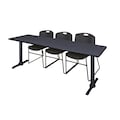Cain Rectangle Tables > Training Tables > Cain Training Table & Chair Sets, 84 X 24 X 29, Grey MTRCT8424GY44BK